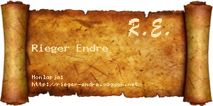 Rieger Endre névjegykártya
