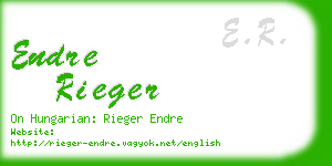 endre rieger business card